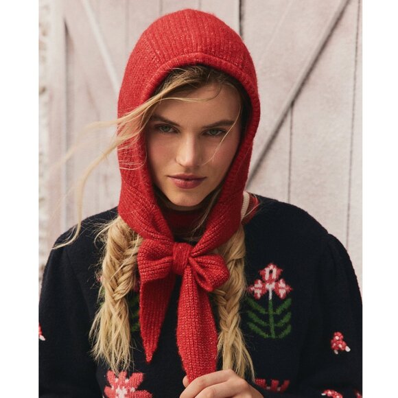 FREE PEOPLE Balabonnet Knit Bonnet Hat Red One Size NWT - Picture 5 of 5
